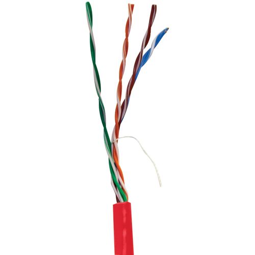 VERICOM MBW5U-01554 CAT 5E UTP Solid Riser CMR Cable, 1,000ft Pull Box (Red)