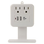 2 Outlet USB Surge Tap with Phone Shelf