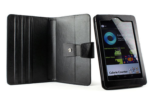 NEW GENUINE leather ROTARY folio case for Google Nexus 7 (black)