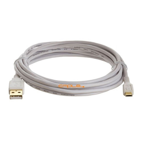 Cmple High Speed USB 2.0 Male A to Micro B 5 Pin Gold Plated Cable 10FT White