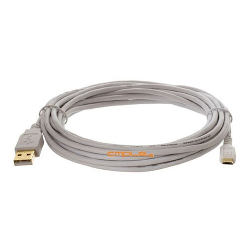 Cmple High Speed USB 2.0 Male A to Micro B 5 Pin Gold Plated Cable 15FT White