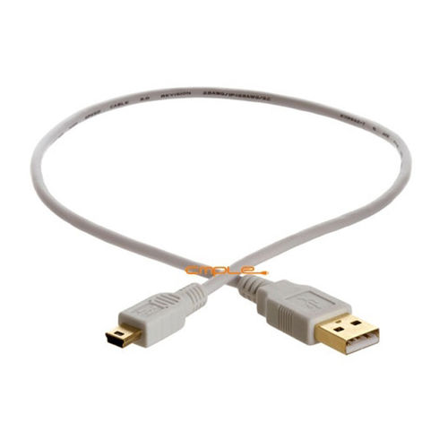 Cmple High Speed USB 2.0 Male A to Mini B 5 Pin Gold Plated Cable 1.5FT White