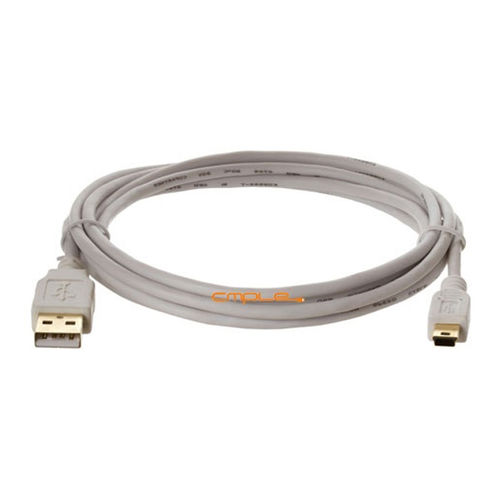 Cmple High Speed USB 2.0 Male A to Mini B 5 Pin Gold Plated Cable 6FT White