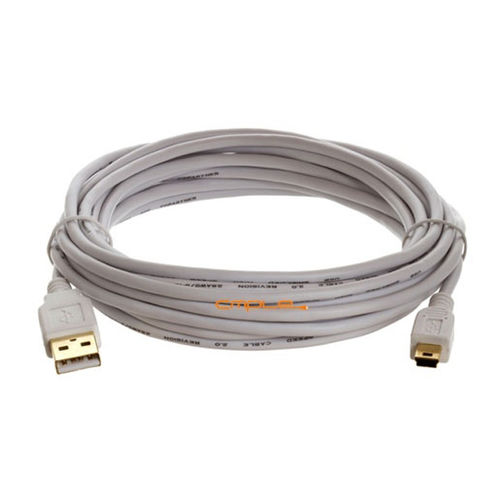 Cmple High Speed USB 2.0 Male A to Mini B 5 Pin Gold Plated Cable 15FT White