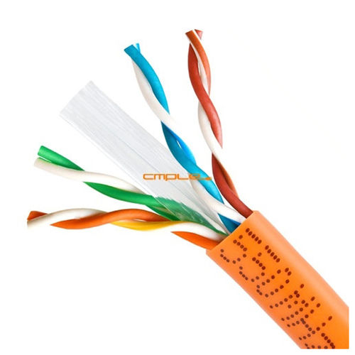 Cmple 550MHz Speed Cat6 Solid Wire Bulk UTP 23AWG Ethernet Lan Network CCA Cable 1000 Ft Orange