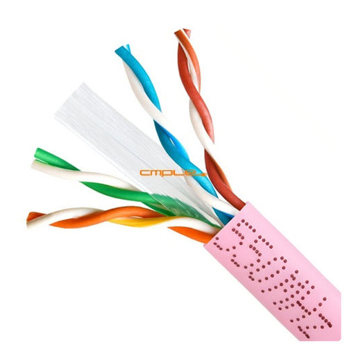 Cmple 550MHz Speed Cat6 Solid Wire Bulk UTP 23AWG Ethernet Lan Network CCA Cable 1000 Ft Pink