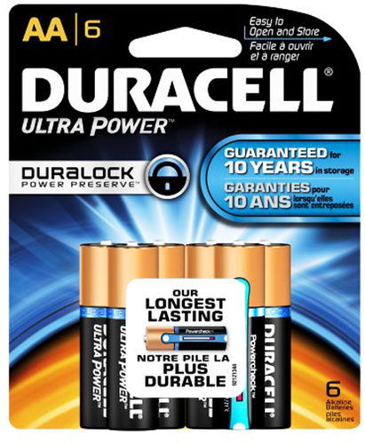Duracell Ultra Power AA Batteries 6 Pack Case Pack 6