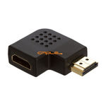 Cmple HDMI Right Angle Port Saver Male to Female Adapter  Vertical Flat Left 90 Degree Black