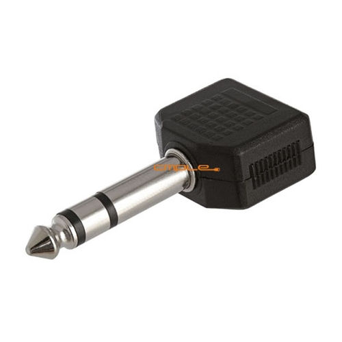 Cmple 6.35mm Stereo Plug to 2x3.5mm Stereo Jack Adapter