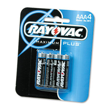 Alkaline Batteries, AAA, 4/Pack