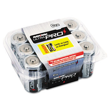 Ultra Pro Alkaline Batteries, C, 12/Pack