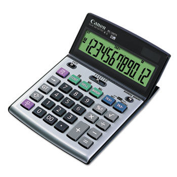 BS-1200TS Desktop Calculator, 12-Digit LCD Display, Black/Silver