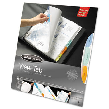 View-Tab Sheet Protectors, Easy Organize, Multi-tabs, 5/Pk