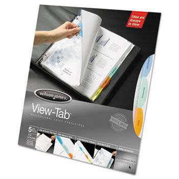 View-Tab Sheet Protectors, Easy Organize, Multi-tabs, 8/Pk