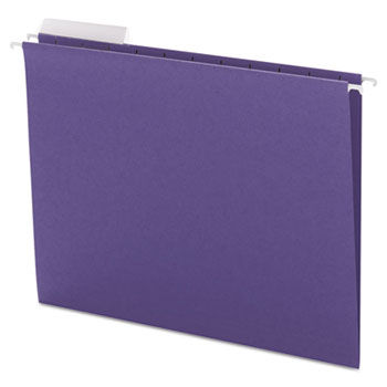 Color Hanging Folders with 1/3-Cut Tabs, 11 Pt. Stock, Purple, 25/BX