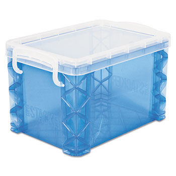 Super Stacker Storage Boxes, Hold 500 4 x 6 Cards, Plastic, Blue