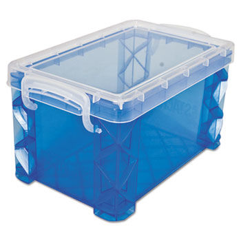 Super Stacker Storage Boxes, Hold 400 3 x 5 Cards, Plastic, Blue
