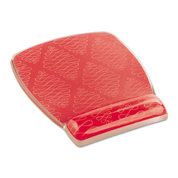 Fun Design Clear Gel Mouse Pad Wrist Rest, 8 3/5"" x 6 4/5"", Coral Pink