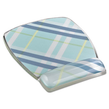 Fun Design Clear Gel Mouse Pad Wrist Rest, 8 3/5"" x 6 4/5"", Plaid