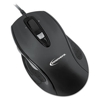 Full-Size Wired Optical Mouse, USB, Black