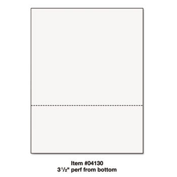 Office Paper, Perforated 3 1/2"" Horizontal from Bottom, 8-1/2 x 11, 20lb, 500/Rm
