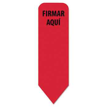 Spanish Arrow  Flags Refill for Roll Dispenser, ""FIRMAR AQUI"", Red, 120/PK