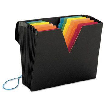 ColorVue Expanding File with SuperTab, 13 Pocket, Letter, Black/Asstd.