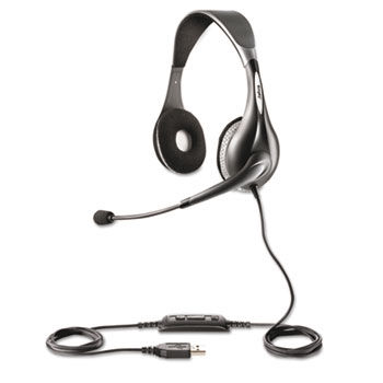 UC Voice 150 Binaural Over-the-Head Corded Headset, Microsoft Certified