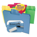 Erasable SuperTab File Folders, Letter, Assorted Colors, 24/Set
