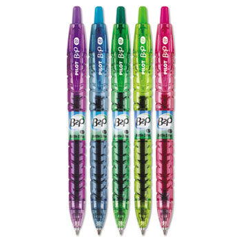 B2P Gel Rolling Ball, Retractable, Assorted, 0.7 mm, 5/Pk