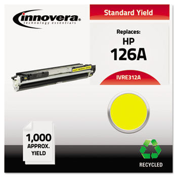 E312A Compatible, Remanufactured, 126A (CE312A) Toner, 1000 Page-Yield, Yellow