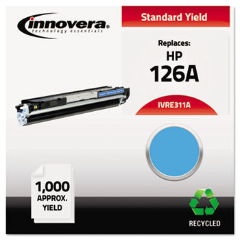 E311A Compatible, Remanufactured, 126A (CE311A) Toner, 1000 Page-Yield, Cyan