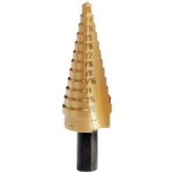 3/16"" - 7/8"" Titanium Fractional Self Starting Unibit Step Drill