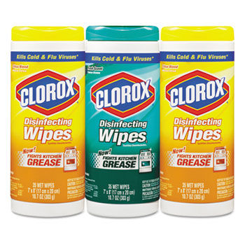 Disinfecting Wipes, 7 x 8, Fresh Scent/Citrus Blend, 35/Canister, 3/Pack