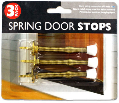 3-Pack Spring and Rubber Door Stoppers Case Pack 24