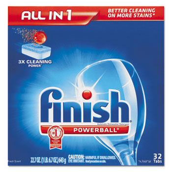 Powerball Dishwasher Tabs, Fresh Scent, 32/Box