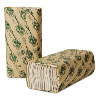 Green Seal C-Fold Towels, Natural White, 200 Towels/Pack, 12 Packs/Carton