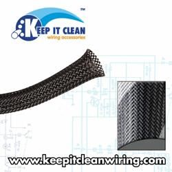 3/8"" Black and White Strips Ultra Wrap Wire Loom - 10 Feet