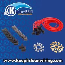 7mm Clear Red 90 Universal Spark Plug Wire Kit
