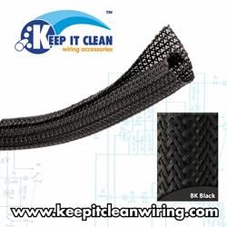 1/8"" Black Ultra Split Wrap Wire Loom - 10 Feet