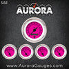 5 Gauge Set -  SAE Rider Pink , Black Vintage Needles, Chrome Trim Rings ~ Style Kit Installed