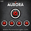 5 Gauge Set -  SAE Pulsar Red, Black Modern Needles, Black Trim Rings ~ Style Kit Installed