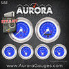 Style Kit -  SAE Pinstripe II Blue , White Modern Needles, Chrome Trim Rings