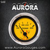 Water Temp Gauge -  SAE Pinstripe Yellow , Black Vintage Needles, Chrome Trim Rings ~ Style Kit DIY Install
