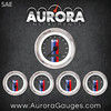 5 Gauge Set -  SAE Vintage Autobahn Dark Gray , Black Modern Needles, Chrome Trim Rings ~ Style Kit DIY Install