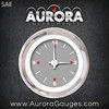 Clock Gauge - Modern Rodder Grey , White Vintage Needles, Chrome Trim Rings ~ Style Kit DIY Install