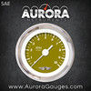Tachometer Gauge with emblem - Marker Green , White Vintage Needles, Chrome Trim Rings ~ Style Kit DIY Install