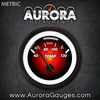Water Temp Gauge -  Metric Pulsar Red, Black Modern Needles, Black Trim Rings ~ Style Kit Installed