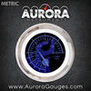 Volt Gauge -  Metric Ghost Flame Black Blue Flame, Blue Modern Needles, Chrome Trim Rings ~ Style Kit Installed