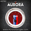 Fuel level Gauge - Vintage Autobahn Red , Black Modern Needles, Chrome Trim Rings ~ Style Kit Installed